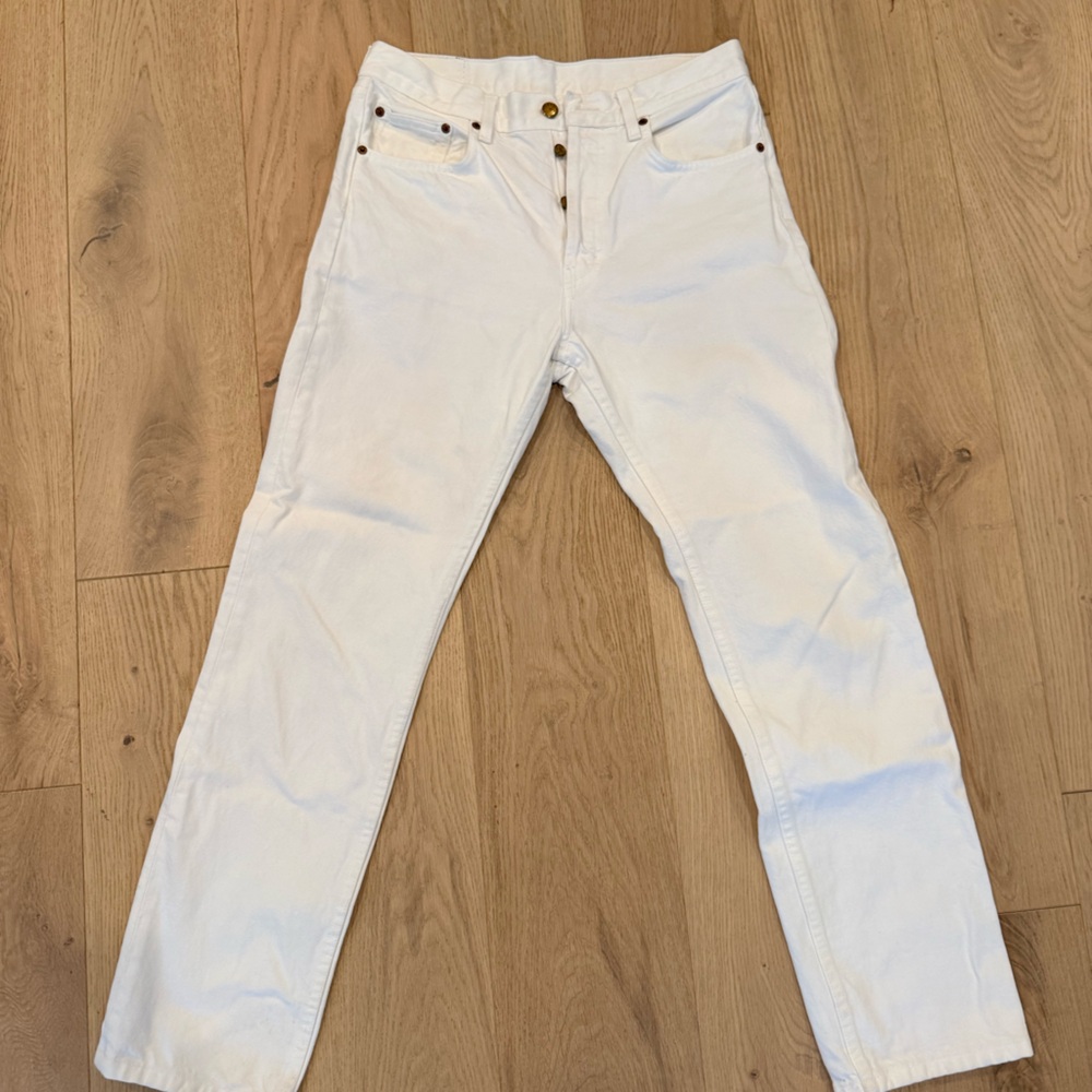 B SIDES Women's Straight Leg White Jeans